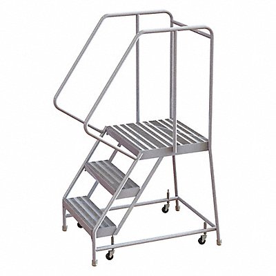 TRI-ARC WLAR103164D4 Rolling Ladder 3 Step Aluminum Ribbed