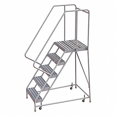 TRI-ARC WLAR105244D4 Rolling Ladder 5 Step Aluminum Ribbed