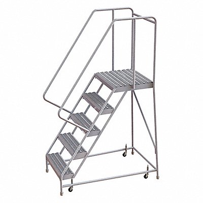TRI-ARC WLAR105245D4 Rolling Ladder 5 Step Aluminum Serrated