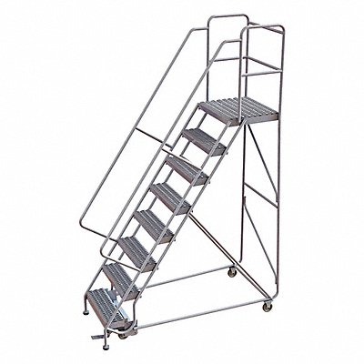 TRI-ARC WLAR108245D4 Rolling Ladder 8 Step Aluminum Serrated