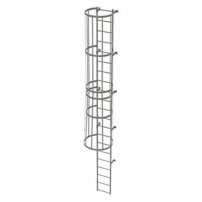 TRI-ARC WLFC1121 Fixed Ladder w/ Safety Cage Steel 20 ft.