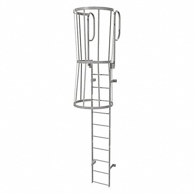 TRI-ARC WLFC1211 Fixed Ladder w/ Safety Cage Steel 10 ft.