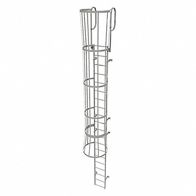 TRI-ARC WLFC1220 Fixed Ladder w/ Safety Cage Steel 19 ft.