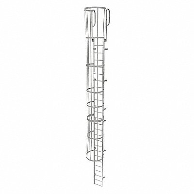 TRI-ARC WLFC1226 Fixed Ladder w/ Safety Cage Steel 25 ft.