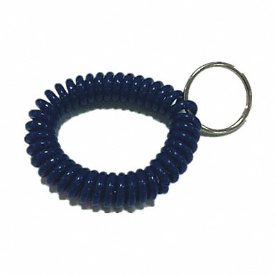 GRAINGER 25PA30 Wrist Coil Key Ring Blue PK10