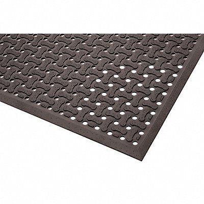 NOTRAX T18S0046BL Reversibl Drainage Mat Black 4 ft.x6 ft.