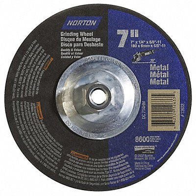 NORTON 66252912633 Depressed Grinding Wheel 5/8 -11CN ThreadHle