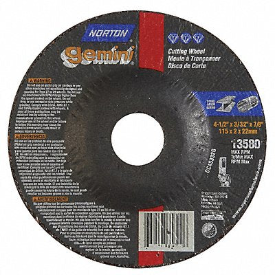 NORTON 66252841940 Depressed Centre Cut Off Wheel 7/8 CN Unthreaded Hole