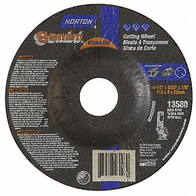 NORTON 66252842028 Depressed Centre Cut Off Wheel 7/8 CN Unthreaded Hole