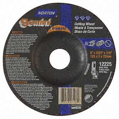 NORTON 66252842037 Depressed Centre Cut Off Wheel 7/8 CN Unthreaded Hole