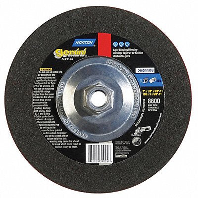 NORTON 66252939024 Depressed Grinding Wheel 5/8 -11CN ThreadHle