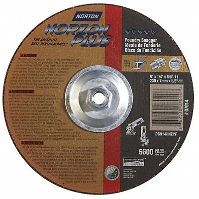 NORTON 66253007014 Depressed Grinding Wheel 5/8 -11CN ThreadHle