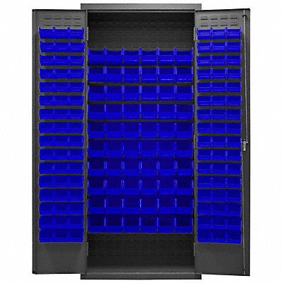 DURHAM MFG 2603156B5295 K4902 Bin Cabinet 84 x36 x18 Grey 156BlueBns