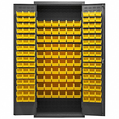 DURHAM MFG 2603156B95 K4902 Bin Cabinet 84 x36 x18 Grey 156YellowBns