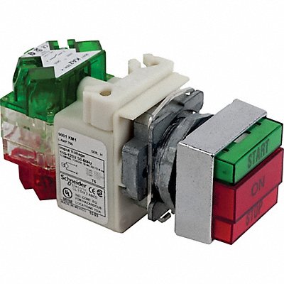 SQUARE D 9001KXRG137 IllumPushButton FullVolt Green 1NO/1NC