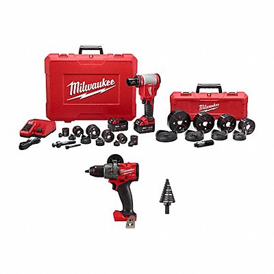 MILWAUKEE TOOL EQUIPMENT 2676-23, 2904-20, 48-89-9205 M18 Knockout Kit + M18 Drill + Step Bit