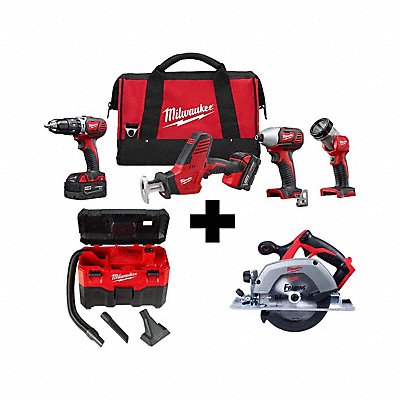 MILWAUKEE 269524088020263000 M18 4PC Combo Kit M18 Vac M18 Circ Saw