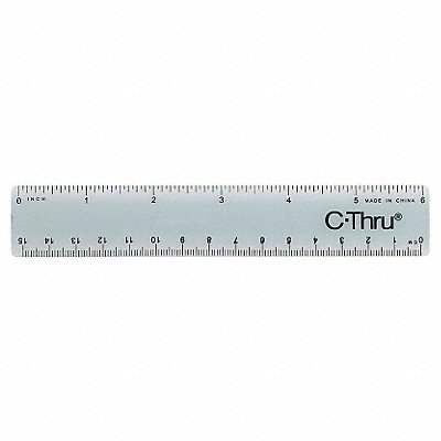 WESTCOTT KT40 Ruler Plastic Lined 16ths 6in Smoky Grey