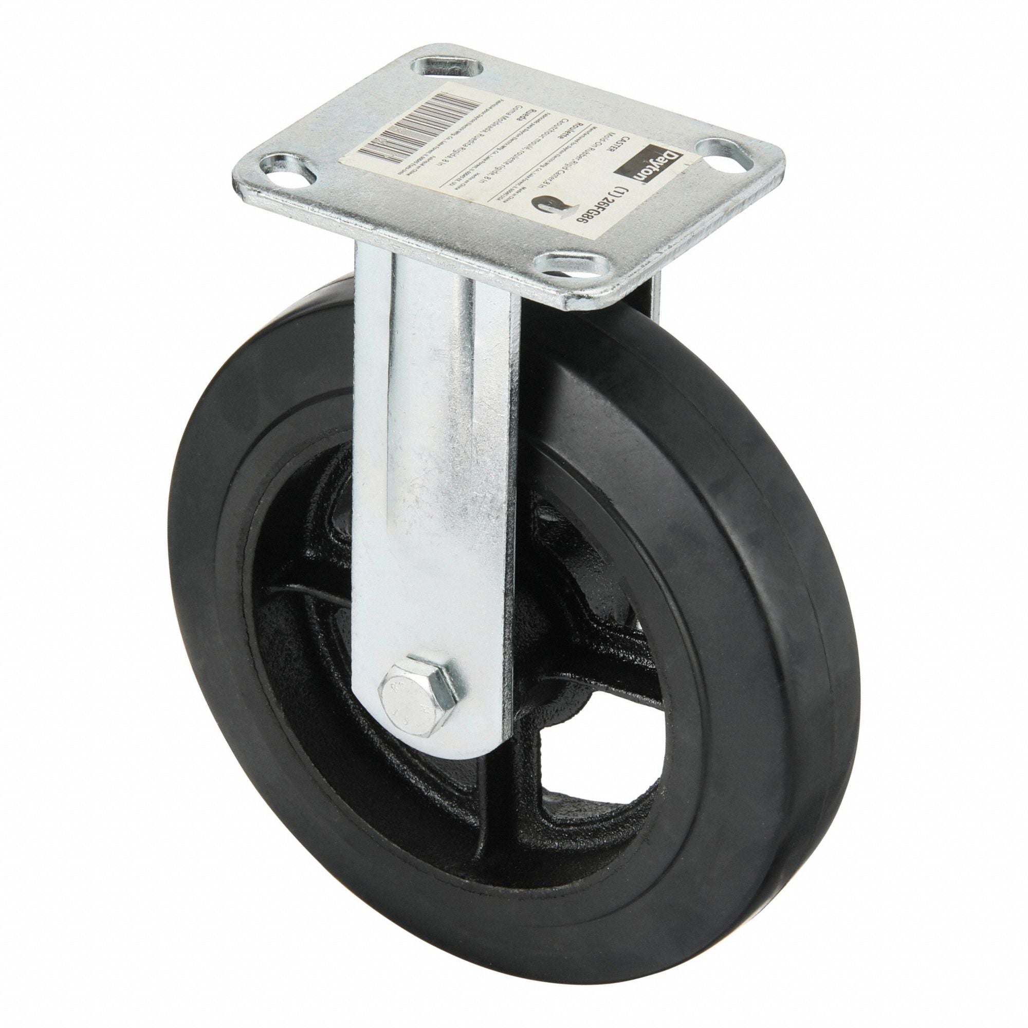 DAYTON MH13X47602G Mold-On Rubber Castor Rigid 8 In