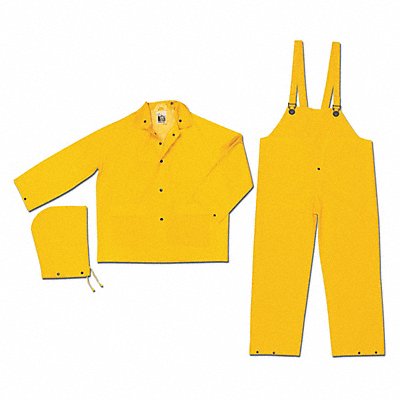 MCR SAFETY 2303XL Industry Grade Pvc Poly Suit 3 Pc Ye XL