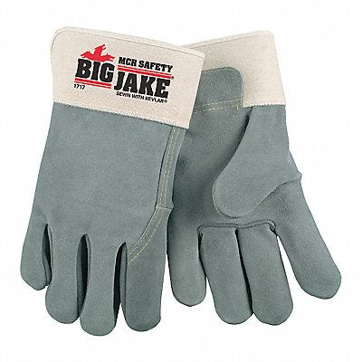 MCR SAFETY 1717 Leather Gloves Grey XL PK12