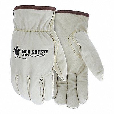 MCR SAFETY 3460L Leather Gloves Beige L PK12