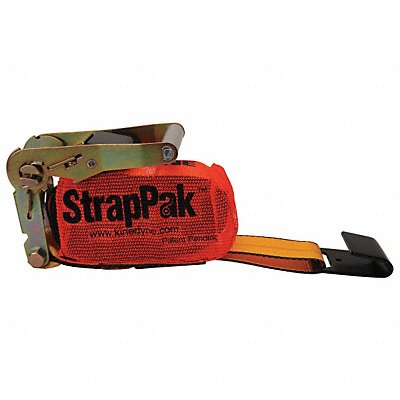 KINEDYNE 572720PAKGRA Ratchet Strap Flat-Hook Yellow