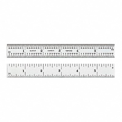 STARRETT C604R6WSLC Ruler Spring-Tempered Steel 6 L x 3/4 W