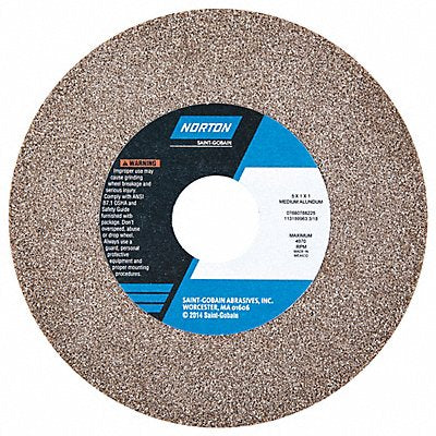 NORTON 7660788225 Grinding Wheel 5 in Dia AO 60/80G Brown