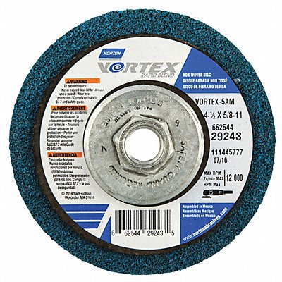 NORTON 66254429243 Non Woven Depressed Centre Disc 4 1/2 in Dia