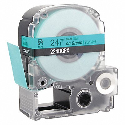 LABELWORKS PX 224BGPX Black Ink/Green Tape 1 W