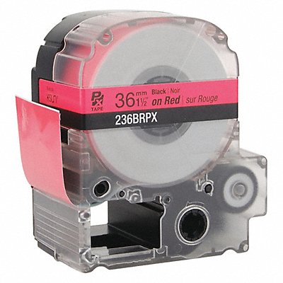 LABELWORKS PX 236BRPX Black Ink/Red Tape 1-1/2 W