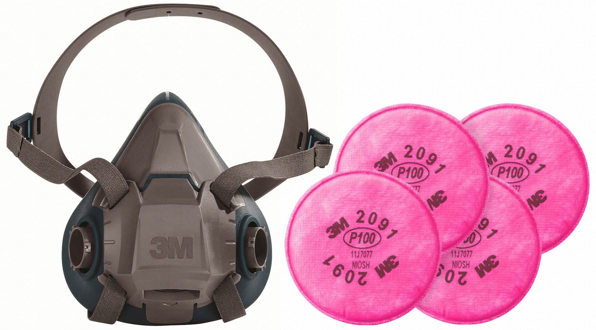 3M 29WT654JG27 Half Mask Respirator Kit S Grey Teal