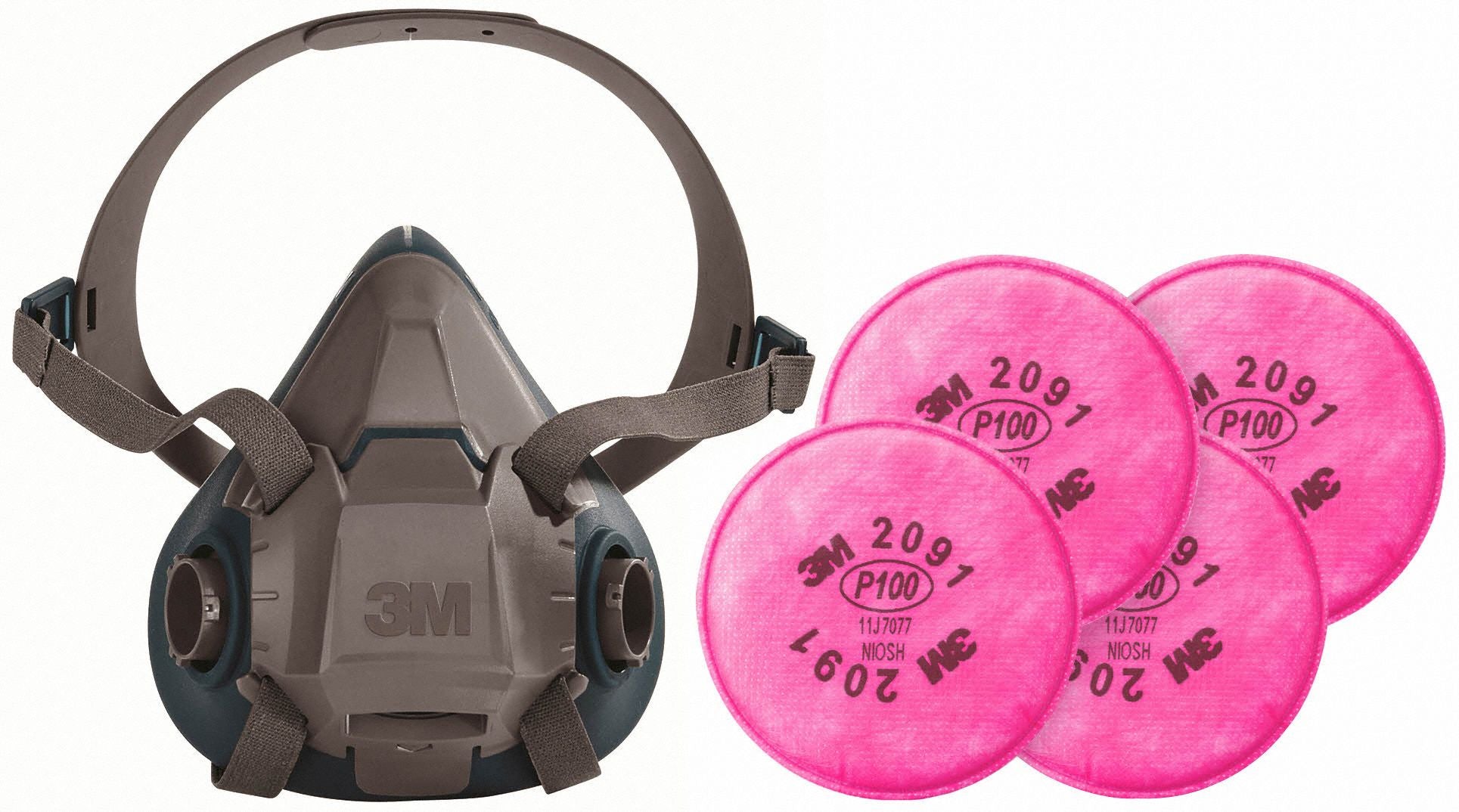 3M 29WT664JG27 Half Mask Respirator Kit M Grey Teal