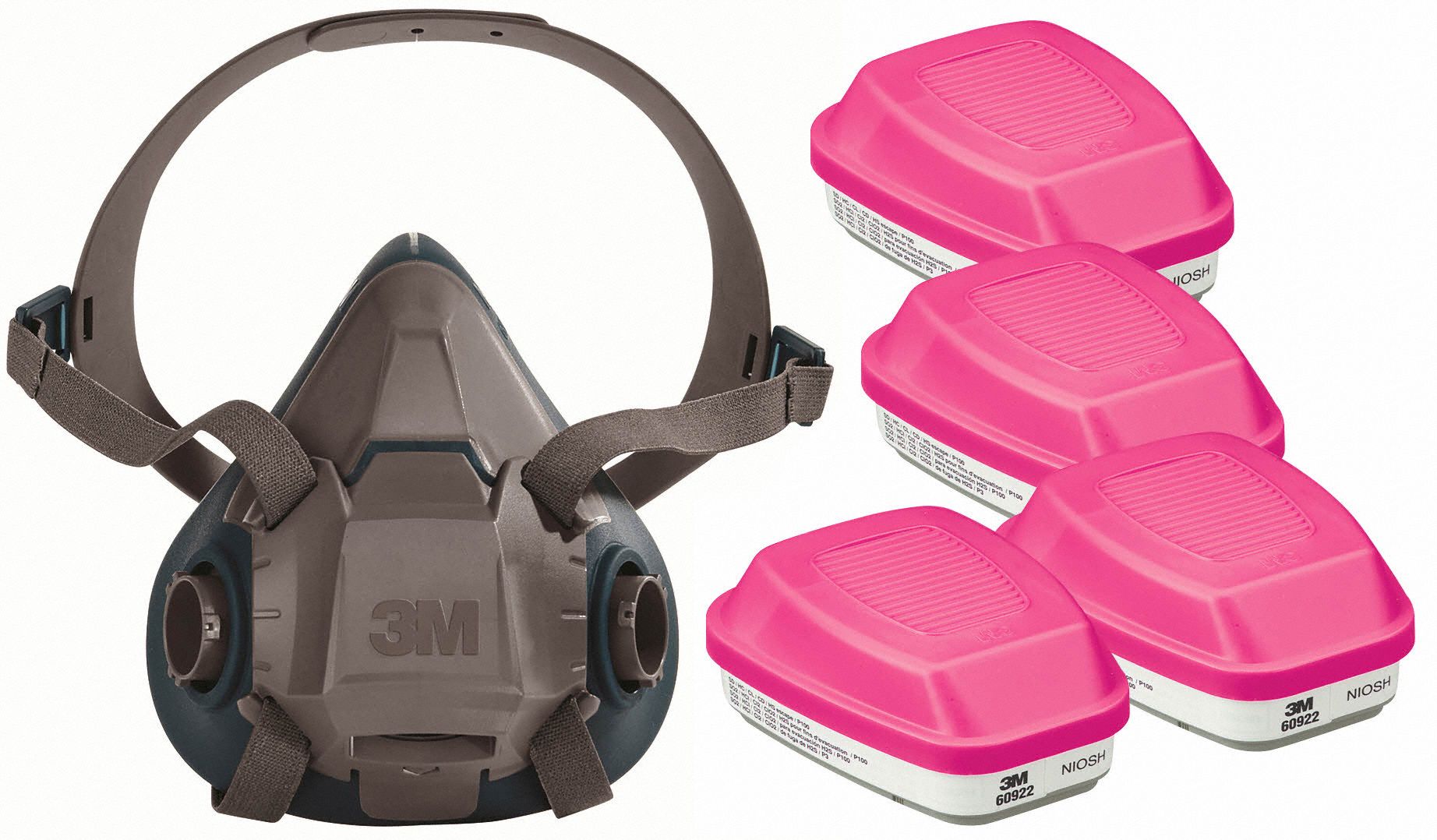 3M 29WT674JG11 Half Mask Respirator Kit L Grey Teal