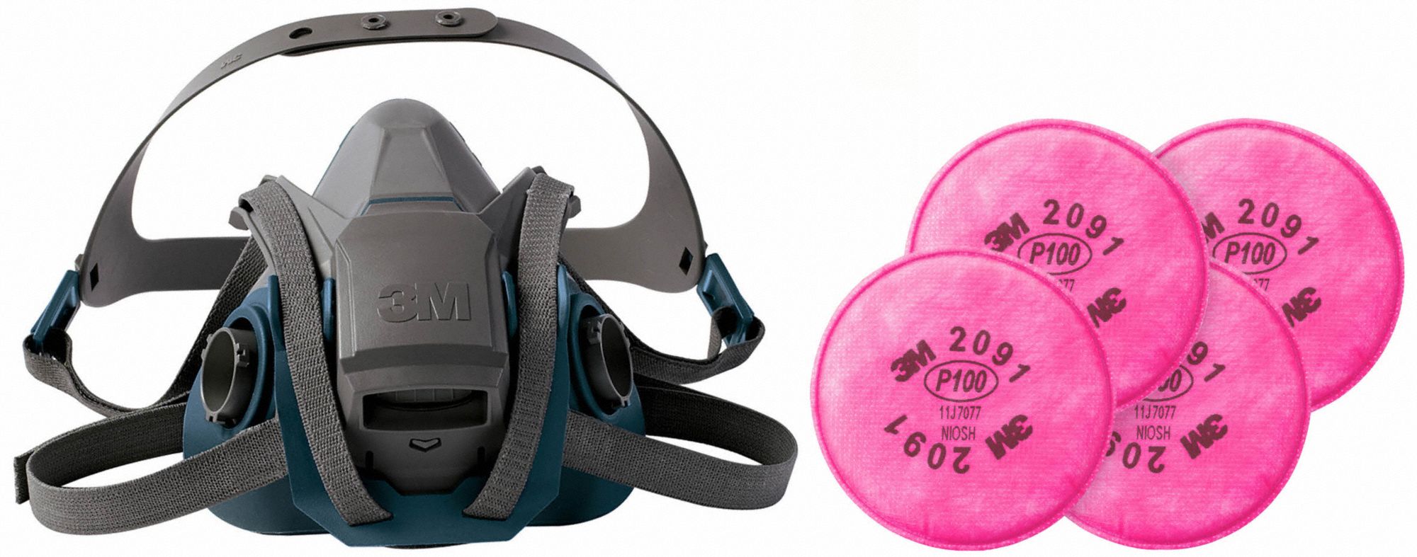 3M 29WT684JG27 Half Mask Respirator Kit S Grey Teal