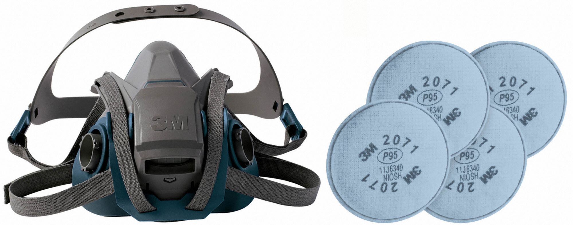 3M 29WT694MH55 Half Mask Respirator Kit M Grey Teal