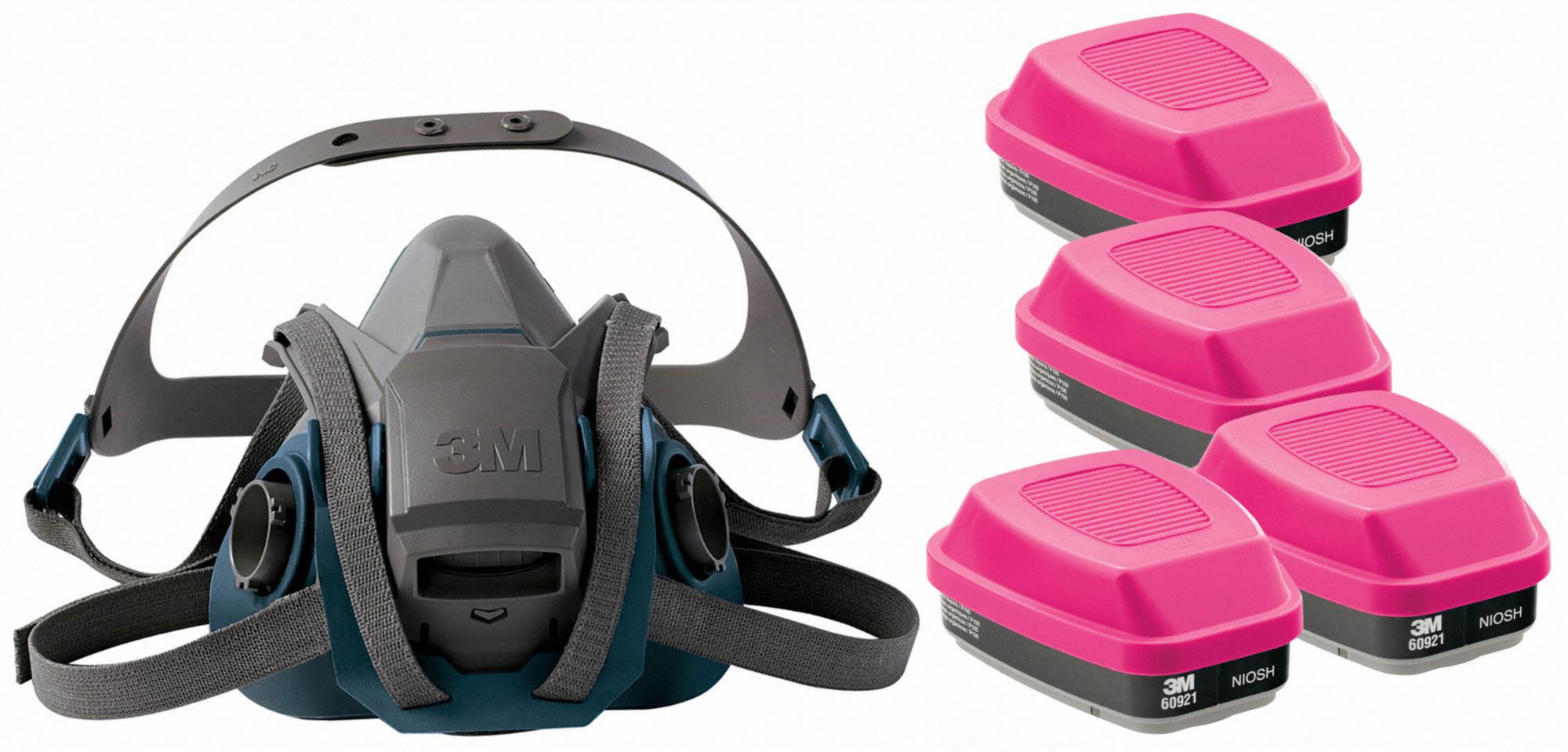 3M 29WT704JG10 Half Mask Respirator Kit L Grey Teal