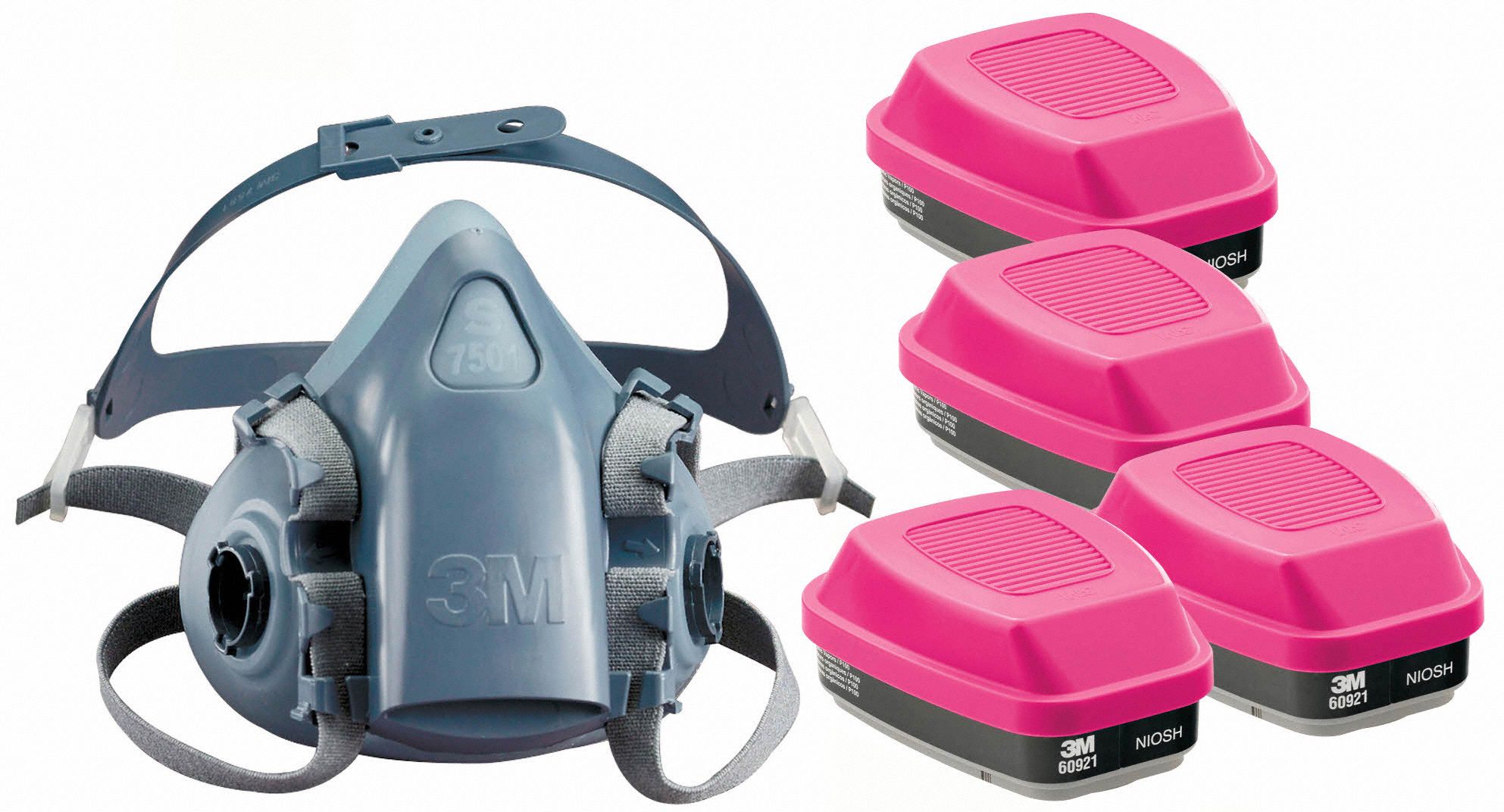 3M 3PB394JG10 Half Mask Respirator Kit S Blue Grey