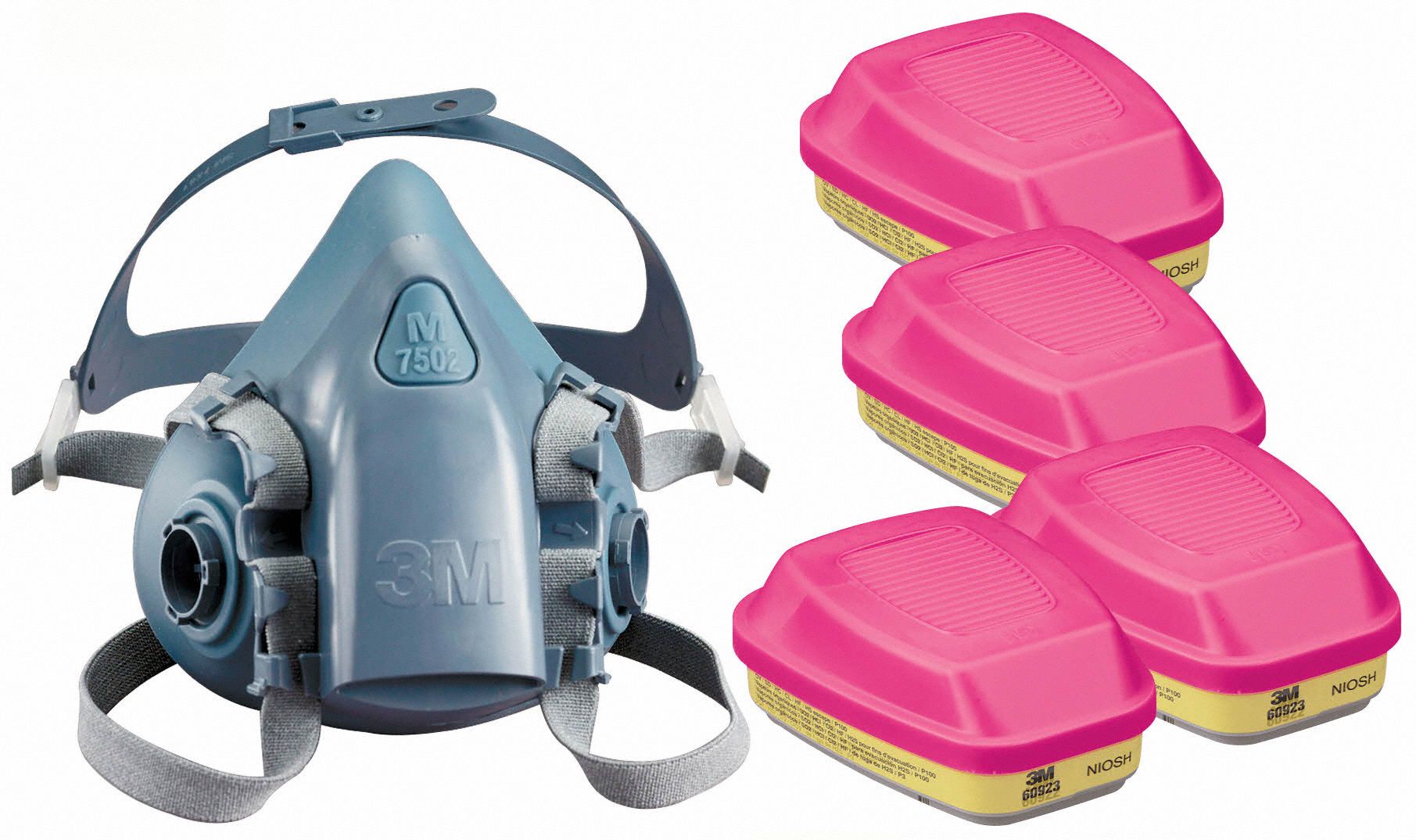 3M 3PB404JG12 Half Mask Respirator Kit M Blue Grey