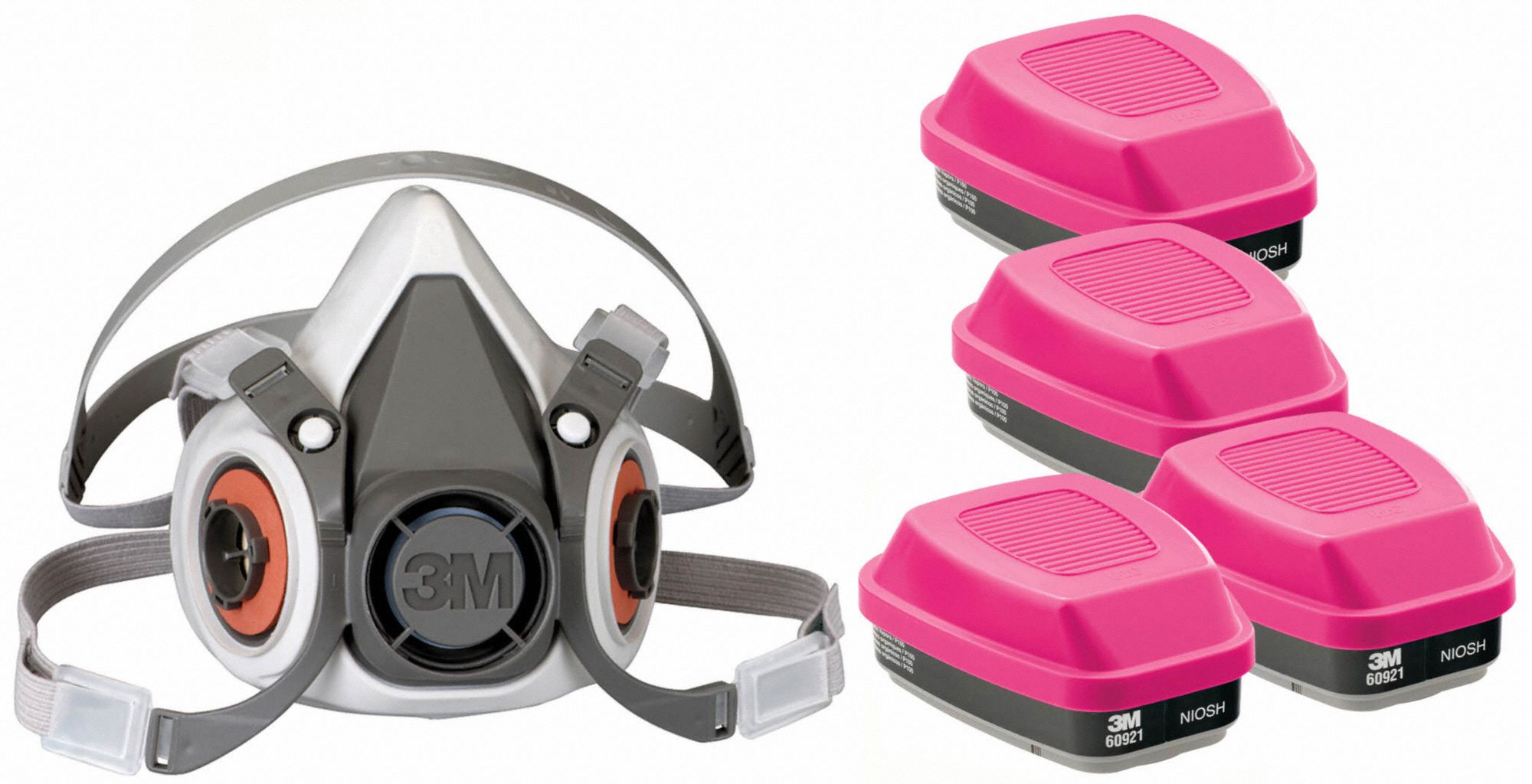 3M 5AM534JG10 Half Mask Respirator Kit S Grey
