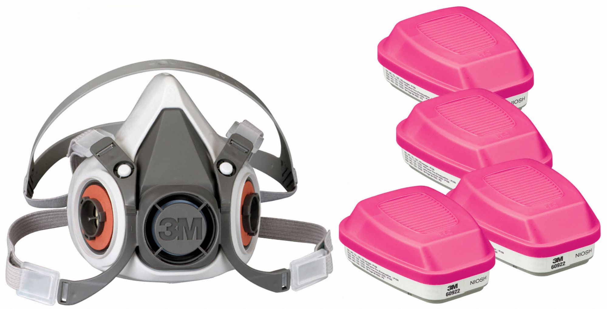 3M 5AM534JG11 Half Mask Respirator Kit S Grey