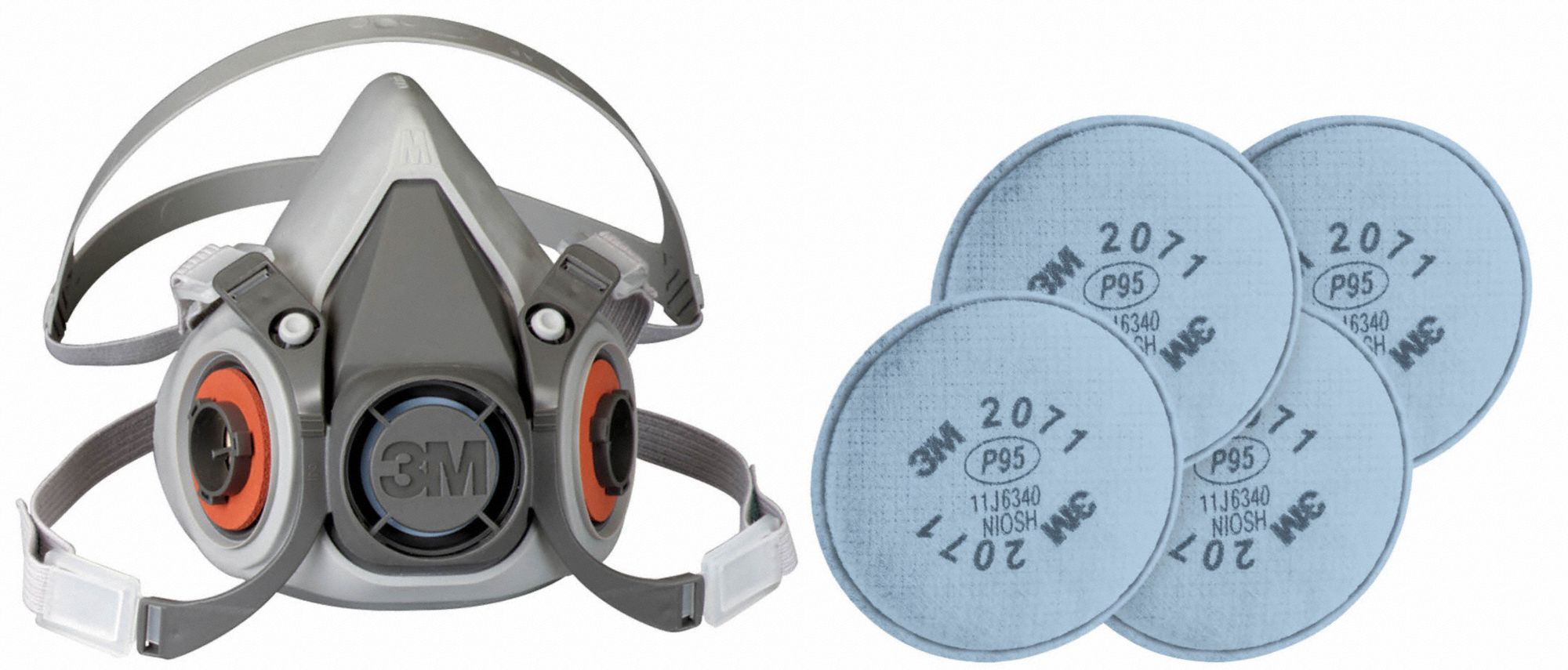 3M 6AD974MH55 Half Mask Respirator Kit M Grey