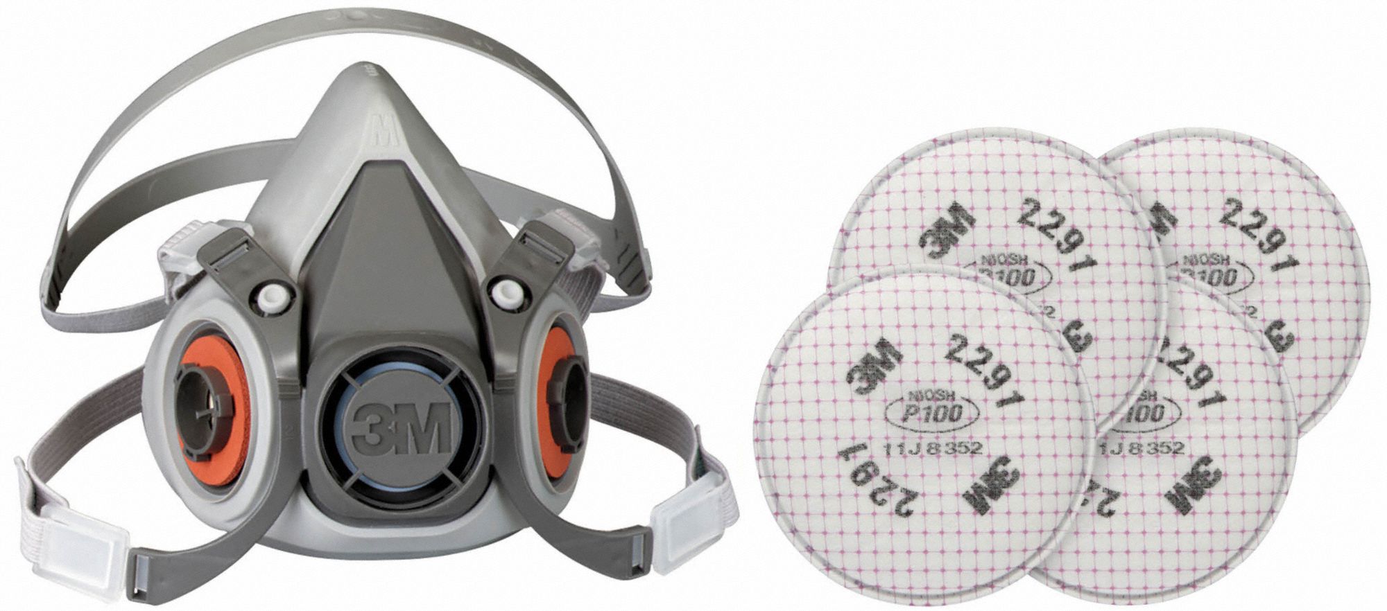 3M 6AD975WYZ4 Half Mask Respirator Kit M Grey