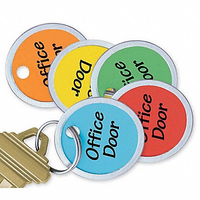LUCKY LINE PRODUCTS 28529 Key Tag Metal-Rimmed Ring PK25