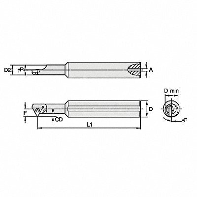 WIDIA SSII750860R Indexable Boring Bar 0.9350 HSS