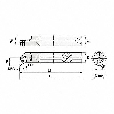 WIDIA GCPI50085R Indexable Boring Bar 0.6400 Carbide