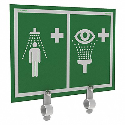 HUGHES SAFETY SHOWERS ESBRACSIGNUN Shower and Eyewash Sign w Brcket 12x10in
