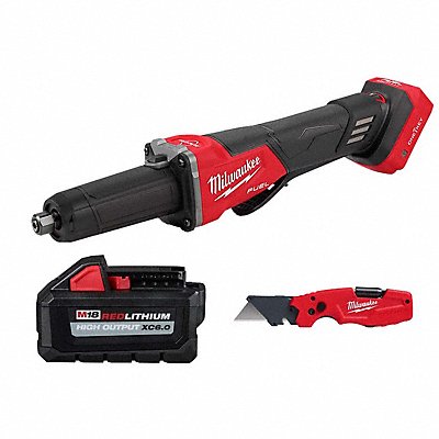 MILWAUKEE 2.98420481118654E+21 M18 Die Grinder + XC6.0 Battery + Knife