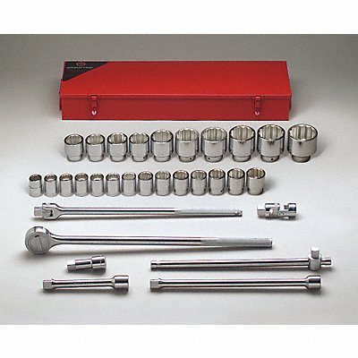 WRIGHT TOOL 631 Socket Wrench St Chrome 12Pt 7/8 - 2 3/8 in